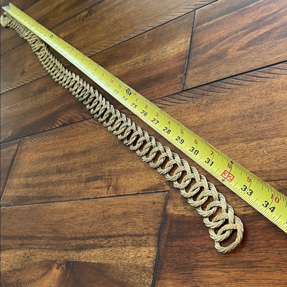 Vintage 50s 60s Braided Wire Metal Rope Chain Link gold tone metallic Belt 34 L - Picture 9 of 17